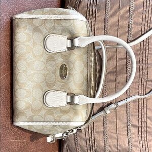 Coach Gold and Cream Satchel
